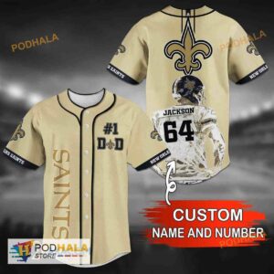 Personalized Name New Orleans Saints NFL Custom Number 3D Baseball Jersey