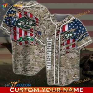 Personalized Name New York Jets NFL Football 3D Baseball Jersey Shirt