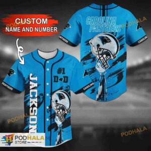 Personalized Name Number Carolina Panthers NFL 3D Baseball Jersey Shirt