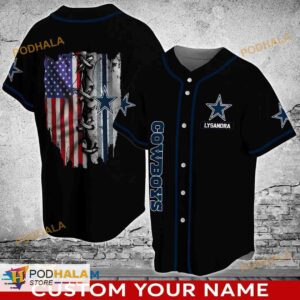 Personalized Name Number Dallas Cowboys NFL Baseball Jersey Shirt