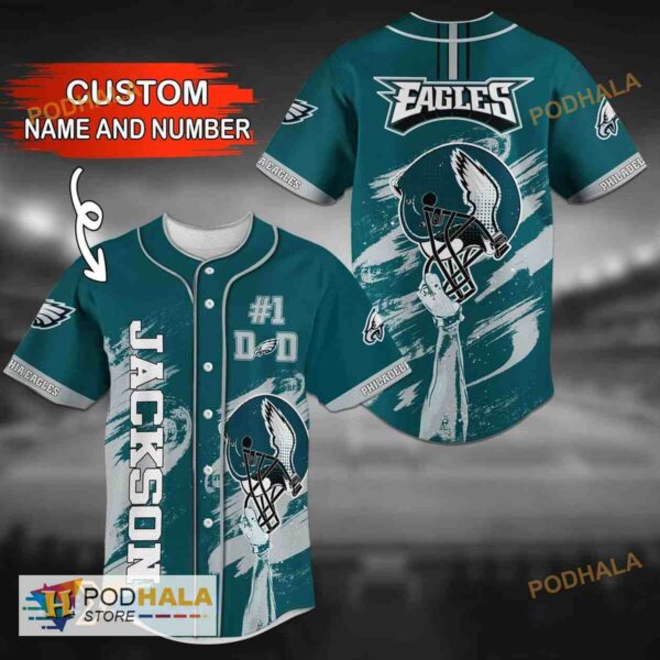 Personalized Name Number Philadelphia Eagles NFL 3D Baseball Jersey Shirt