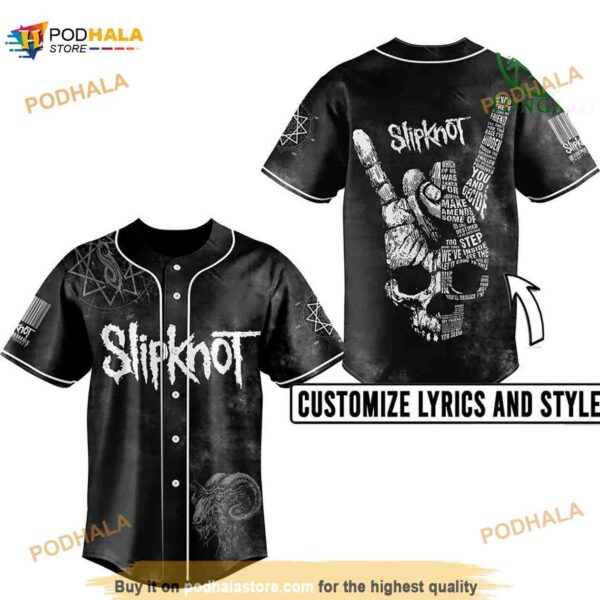 Personalized Name Number Slipknot Heavy Metal Black 3D Baseball Jersey Shirt