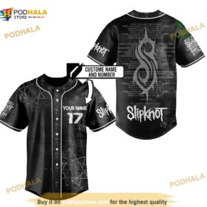 Personalized Name Number Slipknot Wait And Bleed Lyrics 3D Baseball Jersey Shirt