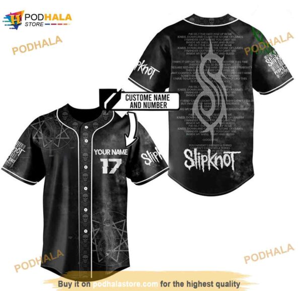 Personalized Name Number Slipknot Wait And Bleed Lyrics 3D Baseball Jersey Shirt