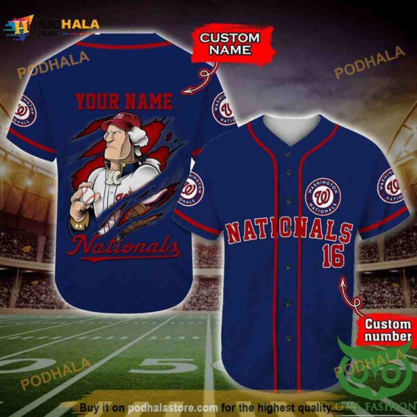 Personalized Name Number Washington Nationals 3D Baseball Jersey