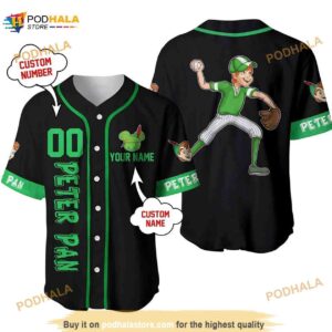 Personalized Name Peter Pan Playing Baseball 3D Baseball Jersey