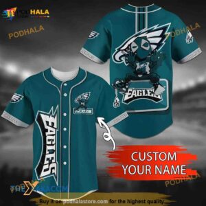 Personalized Name Philadelphia Eagles NFL Custom Name 3D Baseball Jersey Shirt Jackson