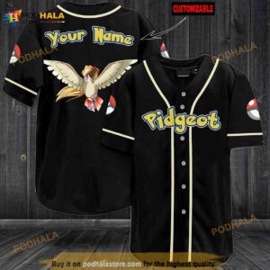 Personalized Name Pidgeot Pokemon 3D Baseball Jersey