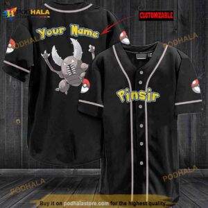 Personalized Name Pinsir Pokemon 3D Baseball Jersey