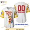 Personalized Name Pooh Tigger Piglet Eeyore Pinstripe 3D Baseball Jersey