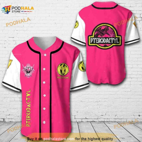 Personalized Name Pterodactyl Power Rangers Unisex 3D Baseball Jersey