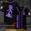 Personalized Name Purple Awesome Pokemon 3D Baseball Jersey