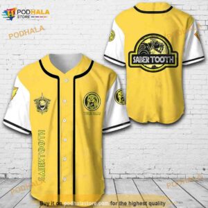 Personalized Name Saber Tooth Unisex 3D Baseball Jersey