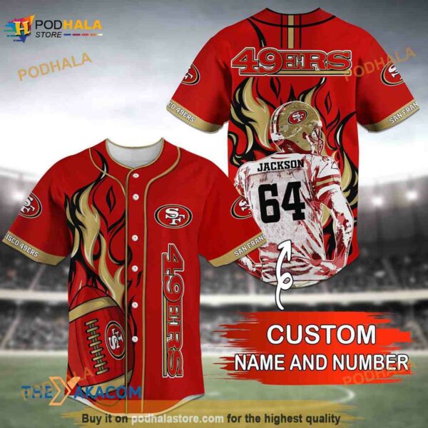 Personalized Name San Francisco 49ers NFL 3D Baseball Jersey Shirt