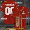 Personalized Name San Francisco 49ers Red 3D Baseball Jersey Shirt