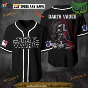 Personalized Name Star Wars Darth Vader 3D Baseball Jersey Shirt