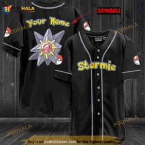 Personalized Name Starmie Pokemon 3D Baseball Jersey