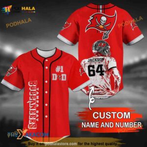 Personalized Name Tampa Bay Buccaneers NFL Custom Name Number 3D Baseball Jersey Shirt