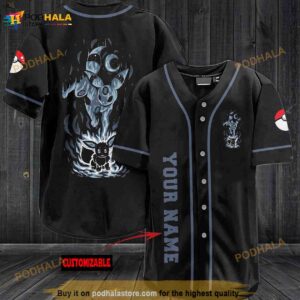 Personalized Name Umbreon Pokemon 3D Baseball Jersey