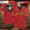 Personalized Name Us Marine Red Baseball Jersey Shirt