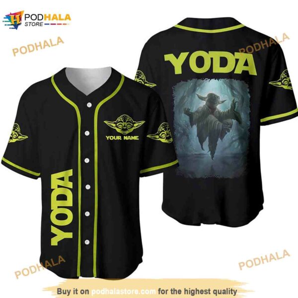 Personalized Name Yoda Star Wars Floating 3D Baseball Jersey