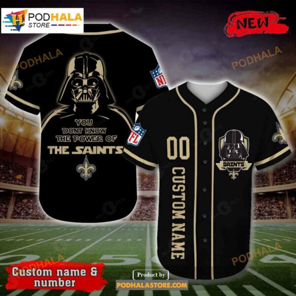 Personalized New Orleans Saints Darth Vader Star Wars All Over Print 3d Baseball Jersey