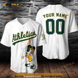 Personalized Oakland Athletics Mlb Mickey Mouse Unisex 3D Baseball Jersey