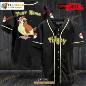 Personalized Pidgey Black Baseball Jersey