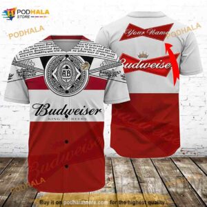 Personalized Retro Budweiser Beer 3D Baseball Jersey