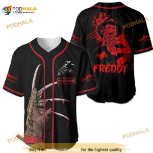 Personalized Scary Halloween Freddy Krueger 3D Baseball Jersey