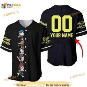 Personalized Squad Nightmare Before Christmas 3D Baseball Jersey