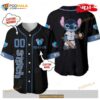 Personalized Stitch Playing Baseball All Over Print Black Baseball Jersey