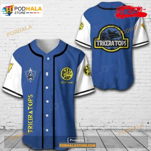 Personalized Triceratops Power Rangers All Over Print Unisex Special Design Baseball Jersey