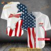 Personalized US Flag Budweiser 3D Baseball Jersey