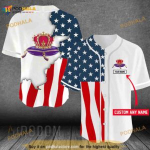 Personalized US Flag Crown Royal 3D Baseball Jersey