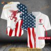 Personalized US Flag Fireball 3D Baseball Jersey