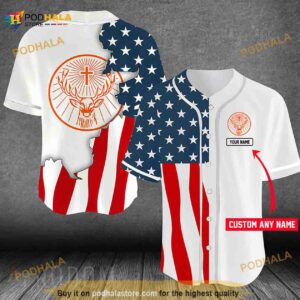 Personalized US Flag Jagermeister 3D Baseball Jersey