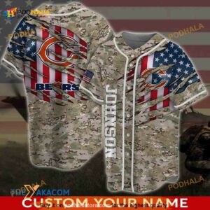 Personlized Chicago Bears NFL Custom Name 3D Baseball Jersey Shirt