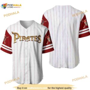 Pirates Of The Caribbean Skull Crossbones Pinstripe 3D Baseball Jersey