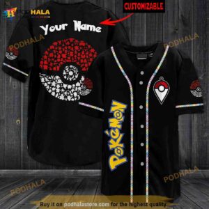 Poke Ball Pokemon 3D Baseball Jersey