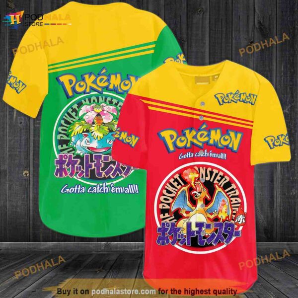 Pokemon Gotta Catch ’em All 3D Baseball Jersey