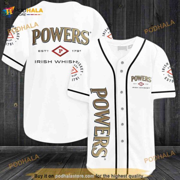 Powers Irish Whiskey 3D Baseball Jersey