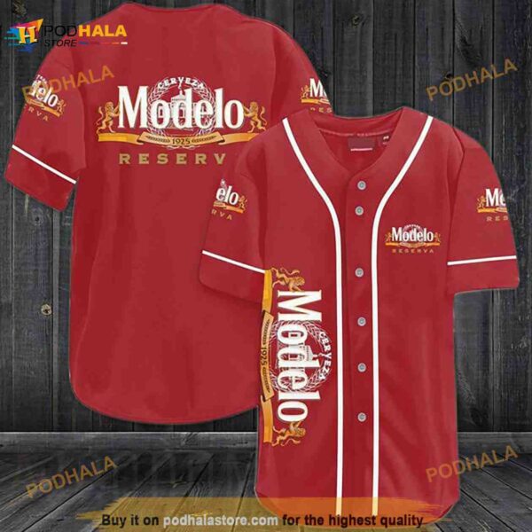 Red Modelo Reserva Tequila 3D Baseball Jersey Shirt