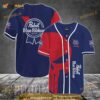 Red Skull Pabst Blue Ribbon 3D Baseball Jersey Shirt