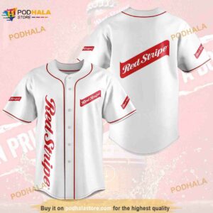 Red Stripe Beer 3D Baseball Jersey