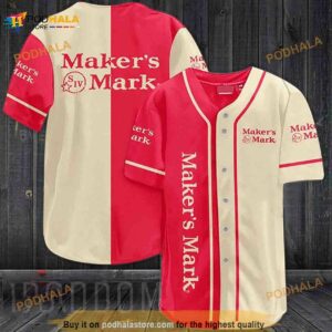 Red – Beige Maker’s Mark 3D Baseball Jersey