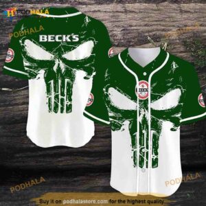 Retro Skull Becks 3D Baseball Jersey