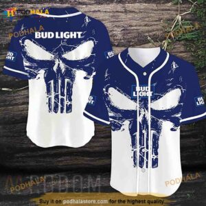 Retro Skull Bud Light 3D Baseball Jersey Shirt