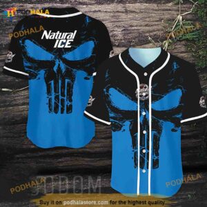 Retro Skull Natural Ice 3D Baseball Jersey