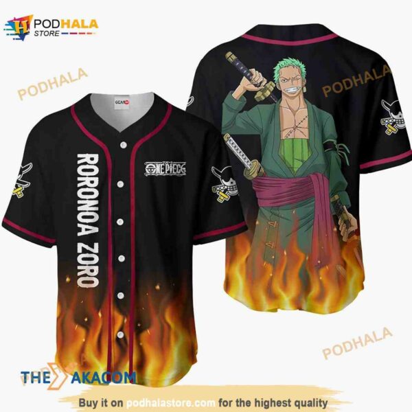 Roronoa Zoro Anime 3D Baseball Jersey Shirt